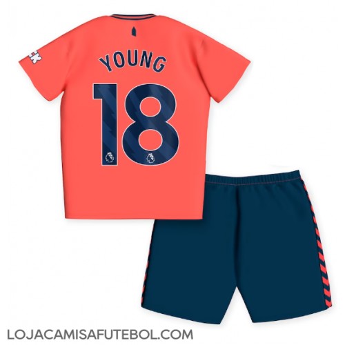 Camisa de Futebol Everton Ashley Young #18 Equipamento Secundário Infantil 2023-24 Manga Curta (+ Calças curtas)
